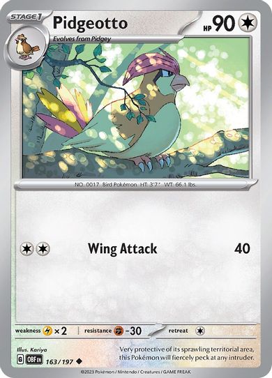 Pidgeotto (163/197) [SV03: Obsidian Flames]