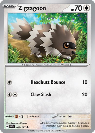 Zigzagoon (167/197) [SV03: Obsidian Flames]