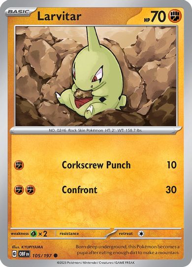 Larvitar (105/197) [SV03: Obsidian Flames]