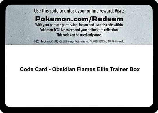 Code Card Obsidian Flames Elite Trainer Box [SV03: Obsidian Flames]