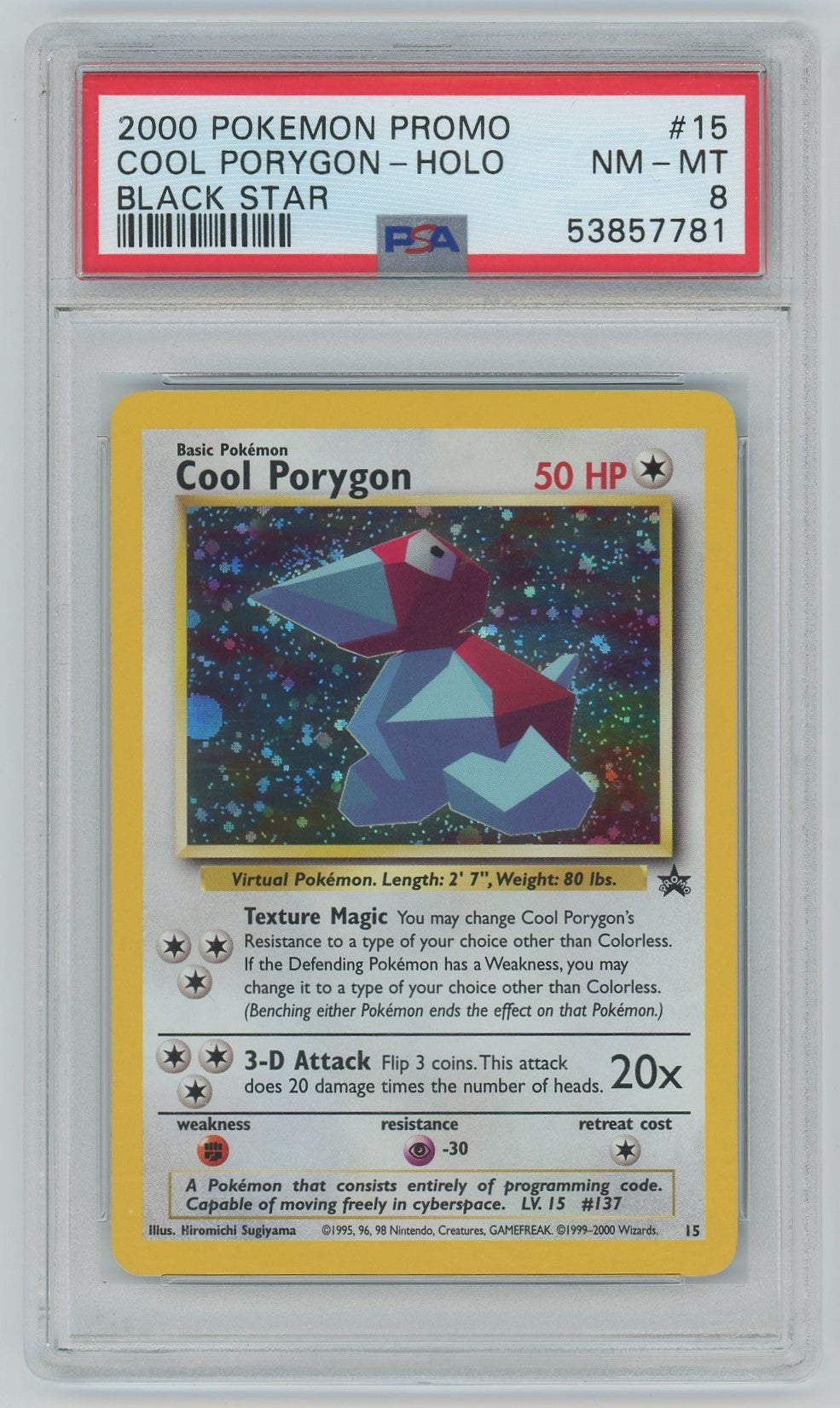 PSA (NM-MT 8) Cool Porygon-holo #15 - Pokemon Promo Black Star (#53857781)