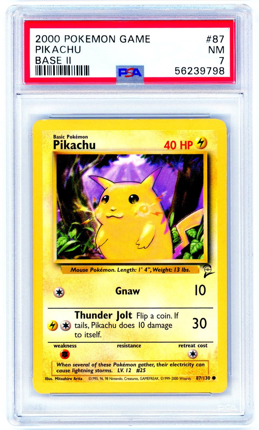 PSA (NM 7) Pikachu #87 - Pokemon Game Base Ii (56239798)