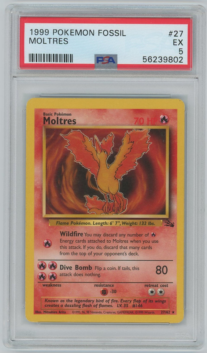 PSA (EX 5) Moltres #27 - Pokemon Fossil (#56239802)