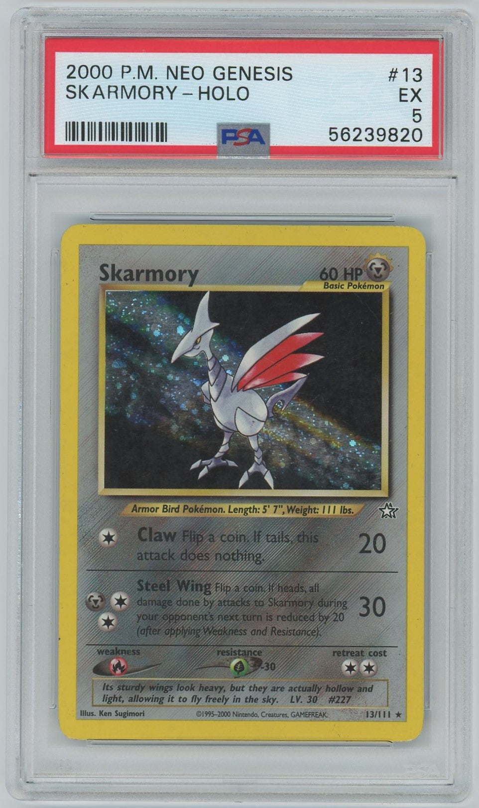 PSA (EX 5) Skarmory-holo #13 - Pokemon Neo Genesis (#56239820)