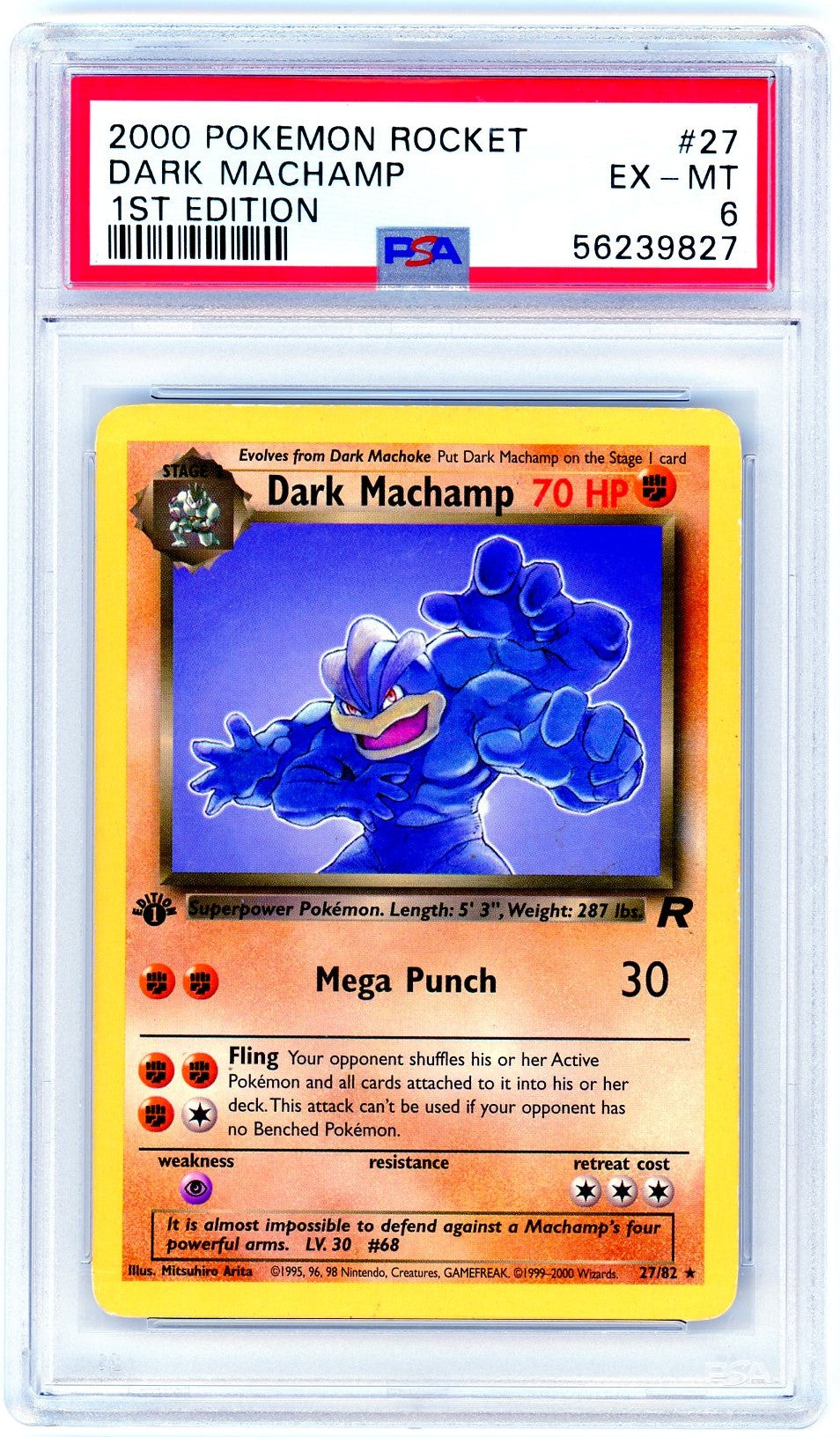 PSA (EX-MT 6) Dark Machamp #27 - Pokemon Rocket (56239827) PSA (EX-MT 6) Dark Machamp #27 - Pokemon Rocket (56239827)