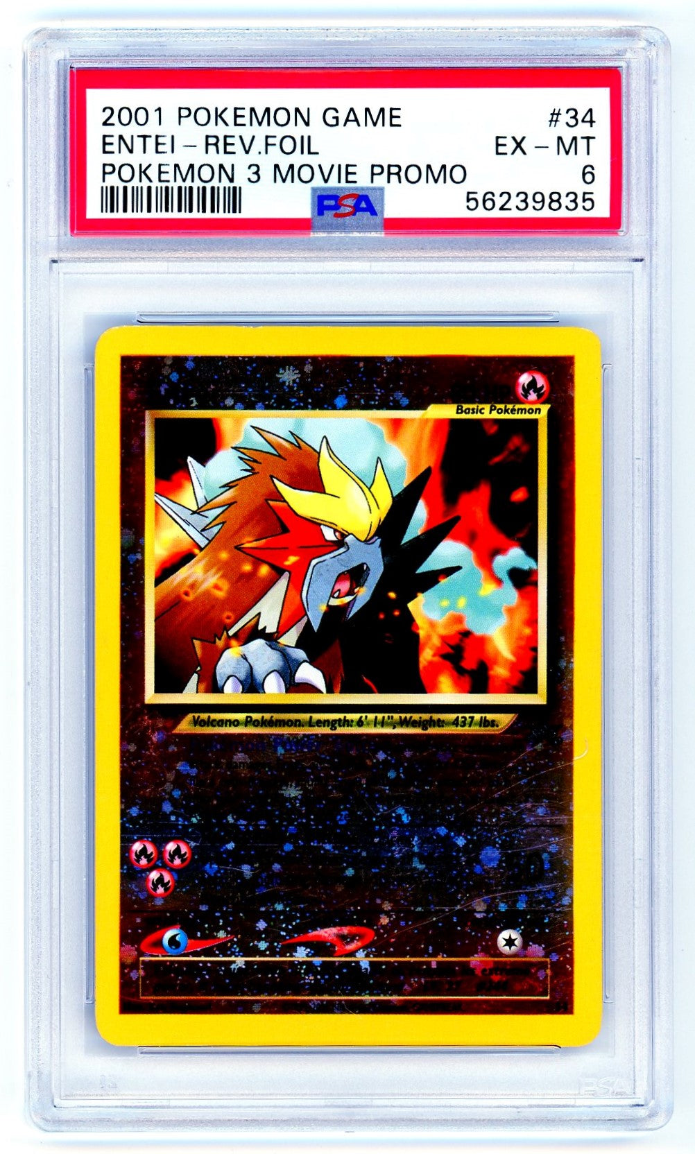 PSA (EX-MT 6) Entei-Rev.Foil #34 - Pokemon Game Movie (56239835) Pokemon Plug PSA (EX-MT 6) Entei-Rev.Foil #34 - Pokemon Game Movie (56239835) Pokemon Plug