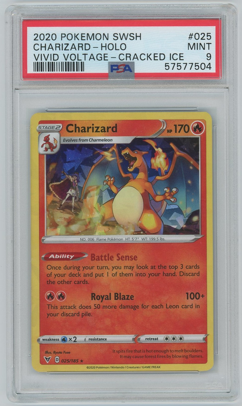 PSA (MINT 9) Charizard-holo #025 - Pokemon Sword & Shield Vivid Voltage (#57577504)