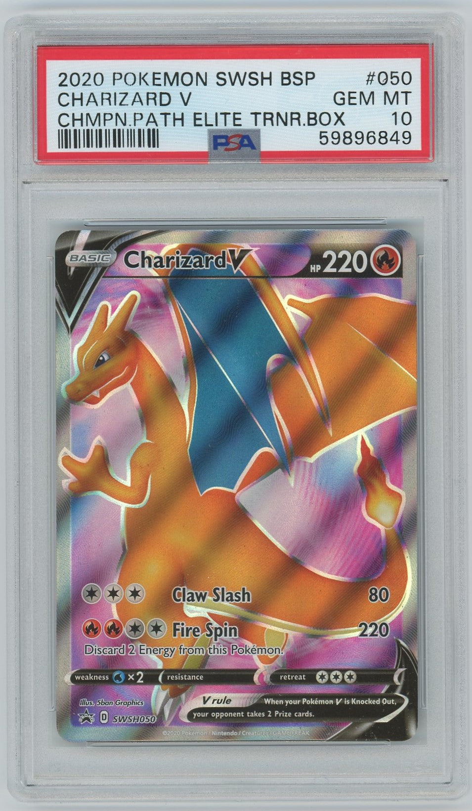 PSA (Gem MT 10) Charizard V #050 - Pokemon Swsh Black Star Promo