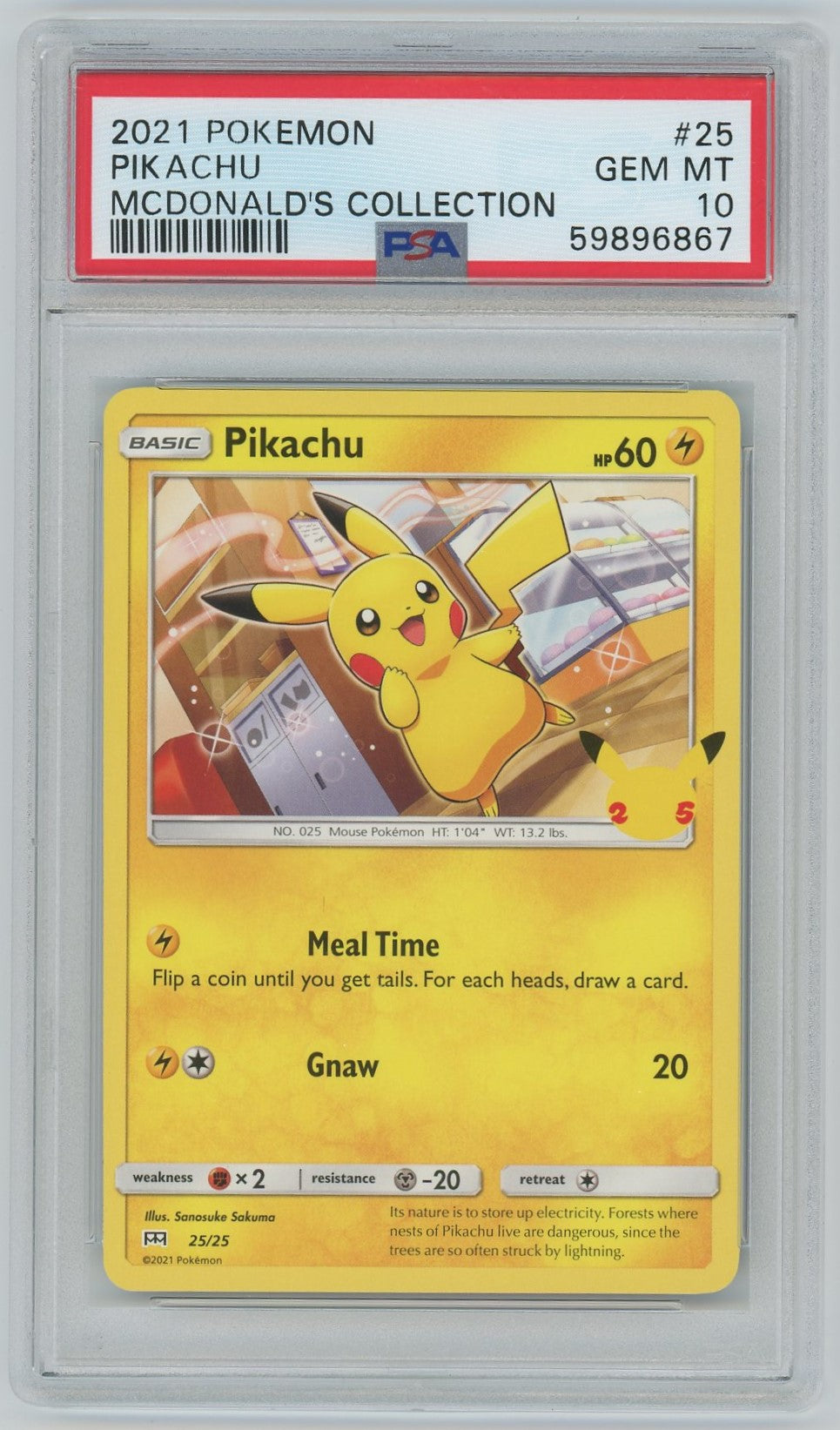PSA (Gem MT 10) Pikachu #25 - Pokemon Mcdonald'S Collection (#59896867)