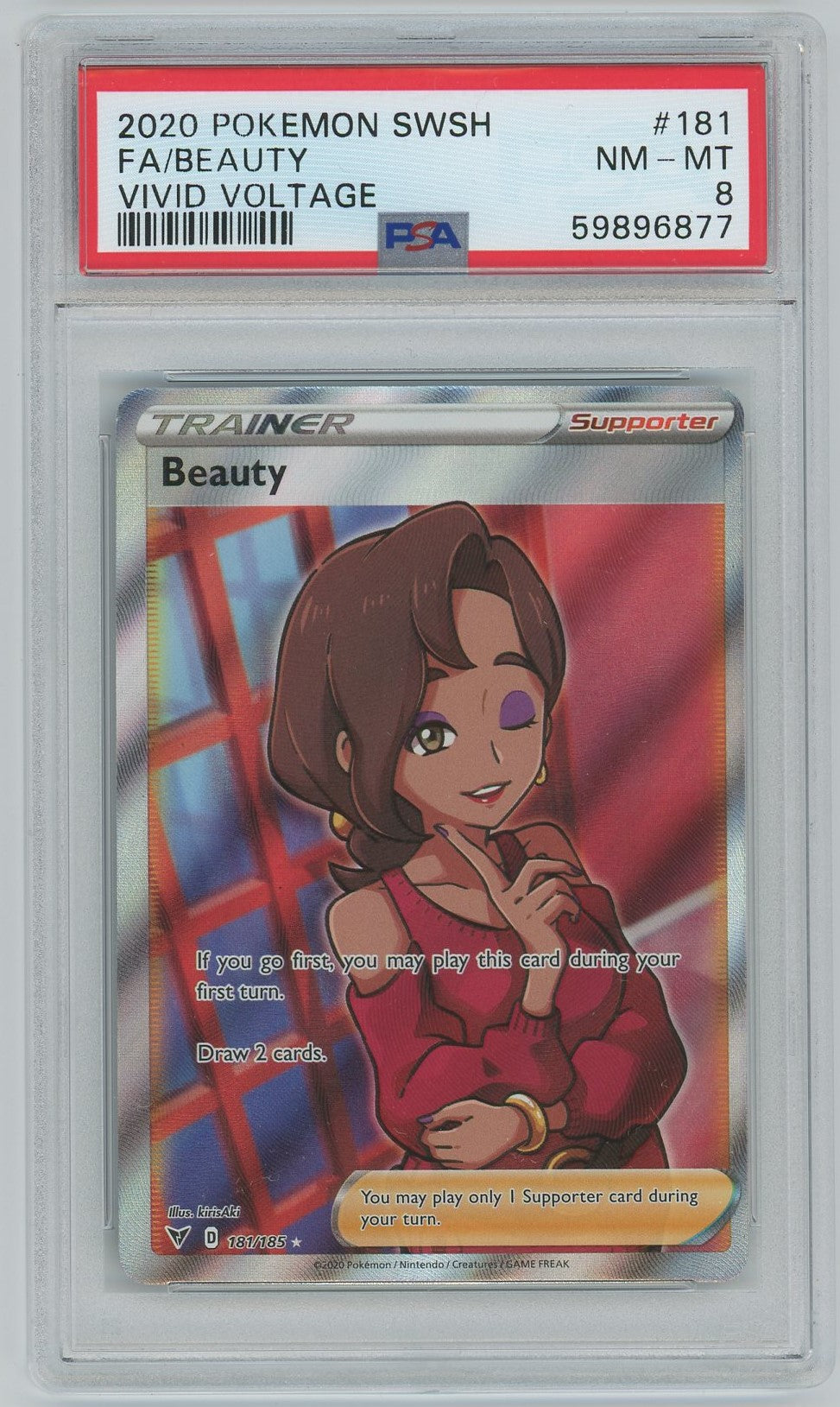 PSA (NM-MT 8) Fa/beauty #181 - Pokemon Sword & Shield Vivid Voltage (#59896877)