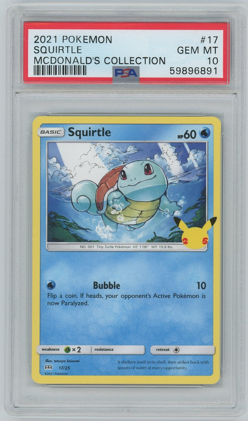 PSA (Gem MT 10) Squirtle #17 - Pokemon Mcdonald'S Collection (#59896891)