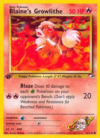 Blaine's Growlithe (62/132) [Gym Heroes]