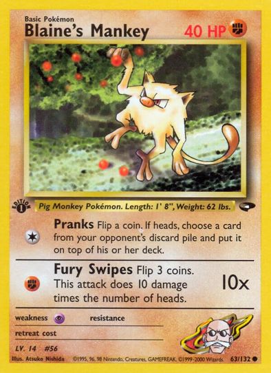 Blaine's Mankey (63/132) [Gym Challenge]