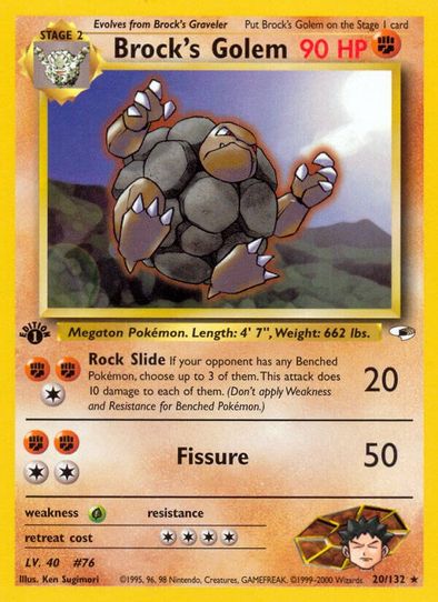 Brock's Golem (20/132) [Gym Heroes]