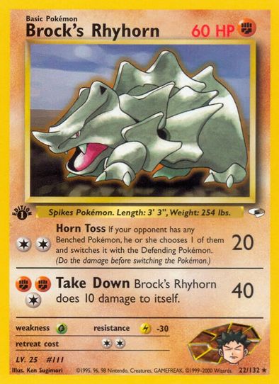 Brock's Rhyhorn (22/132) [Gym Heroes]
