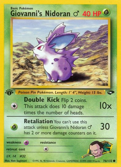 Giovanni's Nidoran M (76/132) [Gym Challenge]