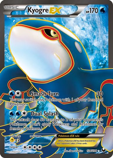 Kyogre EX ( Full Art) (104/108) [Black & White: Dark Explorers]