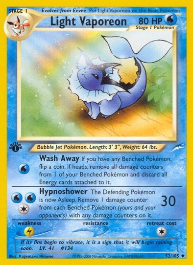 Light Vaporeon (52/105) [Neo Destiny]