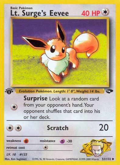 Lt. Surge's Eevee (51/132) [Gym Challenge]