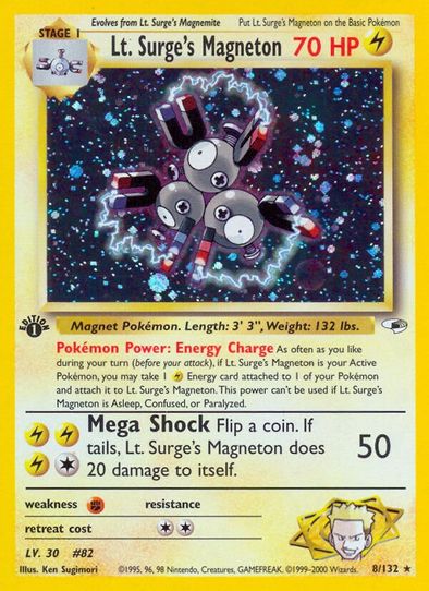 Lt. Surge's Magneton (8/132) [Gym Heroes]