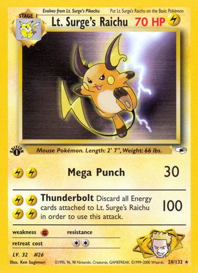 Lt. Surge's Raichu (28/132) [Gym Heroes]