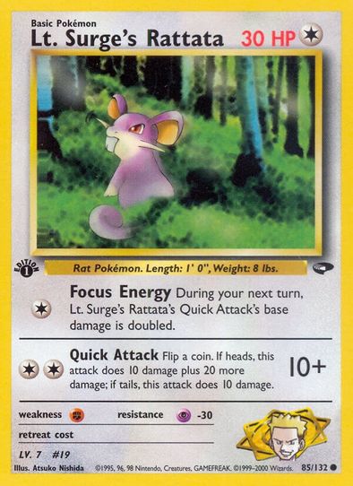 Lt. Surge's Rattata (85/132) [Gym Challenge]