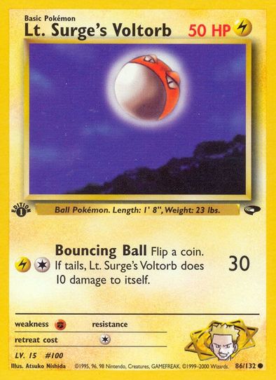 Lt. Surge's Voltorb (86/132) [Gym Challenge]