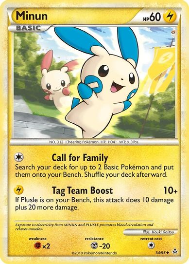 Minun (34/95) [Heartgold & Soulsilver: Unleashed]