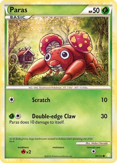 Paras (76/102) [HeartGold SoulSilver]