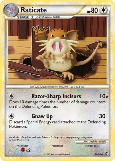 Raticate (34/90) [Heartgold & Soulsilver: Undaunted]
