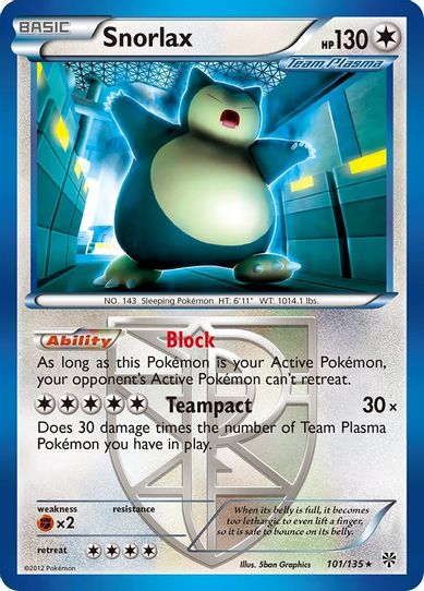 Snorlax (Team Plasma) (101/135) [Black & White: Plasma Storm]