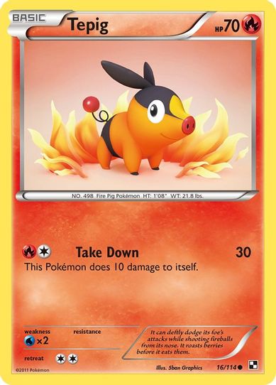Tepig (16/114) [Black and White]