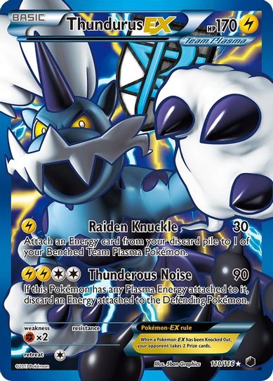 Thundurus EX (Team Plasma) ( Full Art) (110/90) [HeartGold SoulSilver]