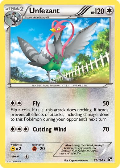 Unfezant (86/114) [Black and White]