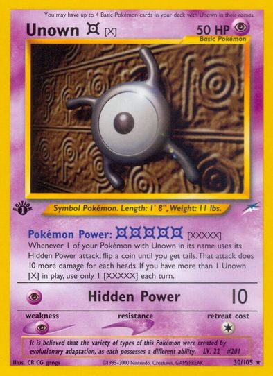 Unown [X] (30/105) [Neo Destiny]