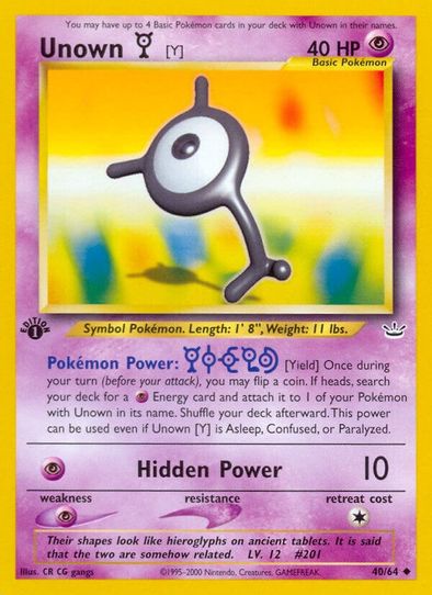 Unown [Y] (40/64) [Neo Revelation]