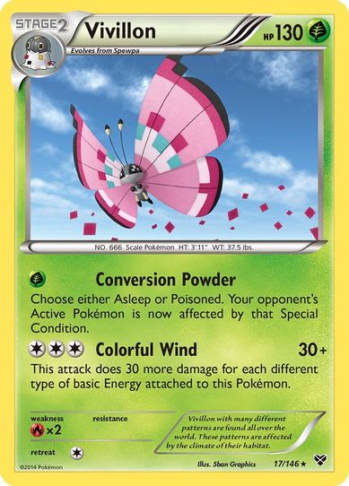 Vivillon (Meadow [Pink]) (17/146) [XY: Base Set]