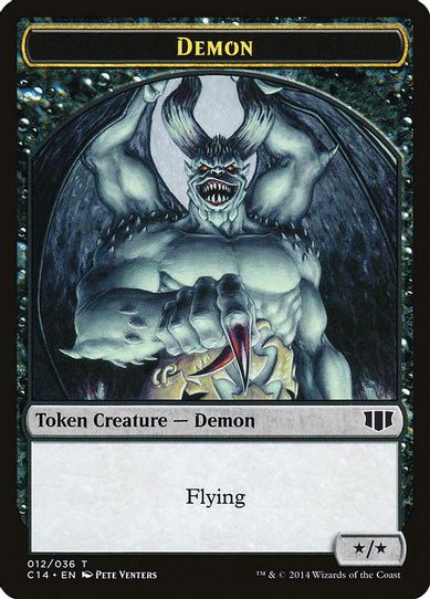 Demon (*/*) // Zombie (Black) Double-sided Token (11) [Commander 2014]