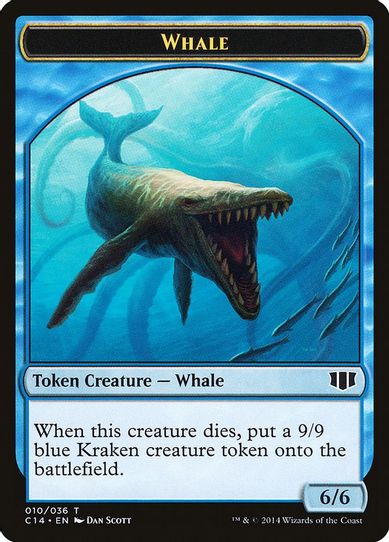Whale // Zombie (Blue) Double-sided Token [Commander 2014]