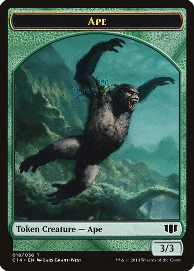 Ape // Zombie (Blue) Double-sided Token [Commander 2014]