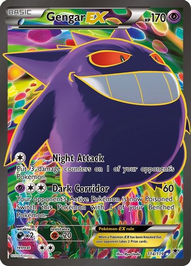 Pokemon GX Card Shiny Gengar - Pokemon Rare Custom Cards