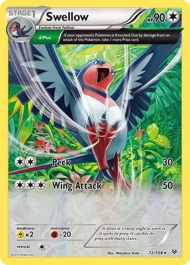 Swellow ( Delta) (72/108) [XY : Roaring Skies]