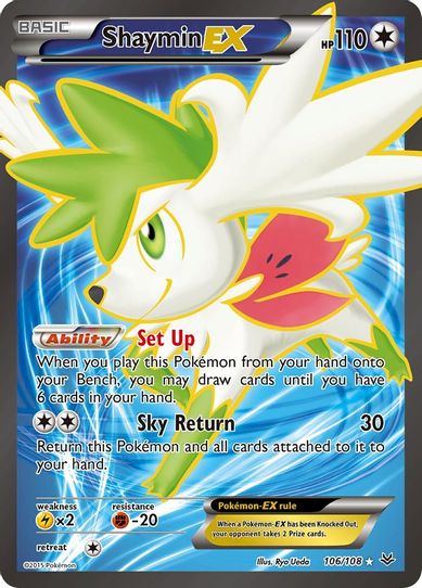 Pokémon Shaymin EX 106/108 Card carta ultra rara Céus estrondosos Original  COPAG