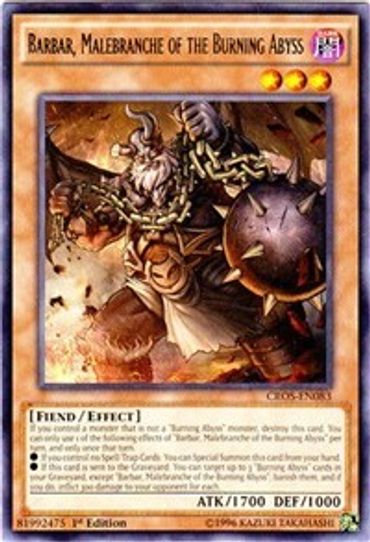 Barbar, Malebranche of the Burning Abyss (CROS-EN083) [Crossed Souls]