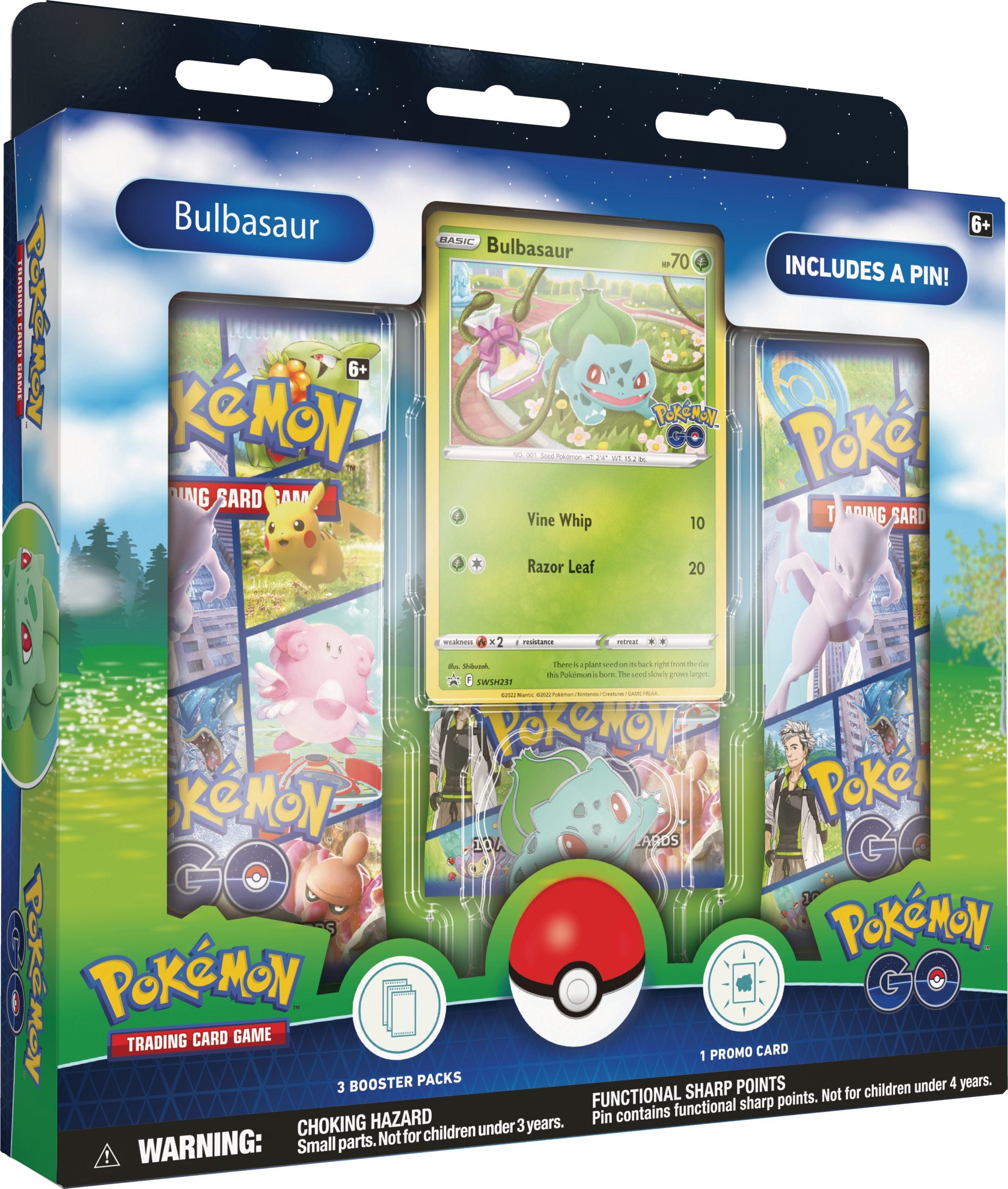 Pokémon TCG: Pokémon GO Pin Collection - Charmander / Bulbasaur / Squirtle - Boxes & Cases