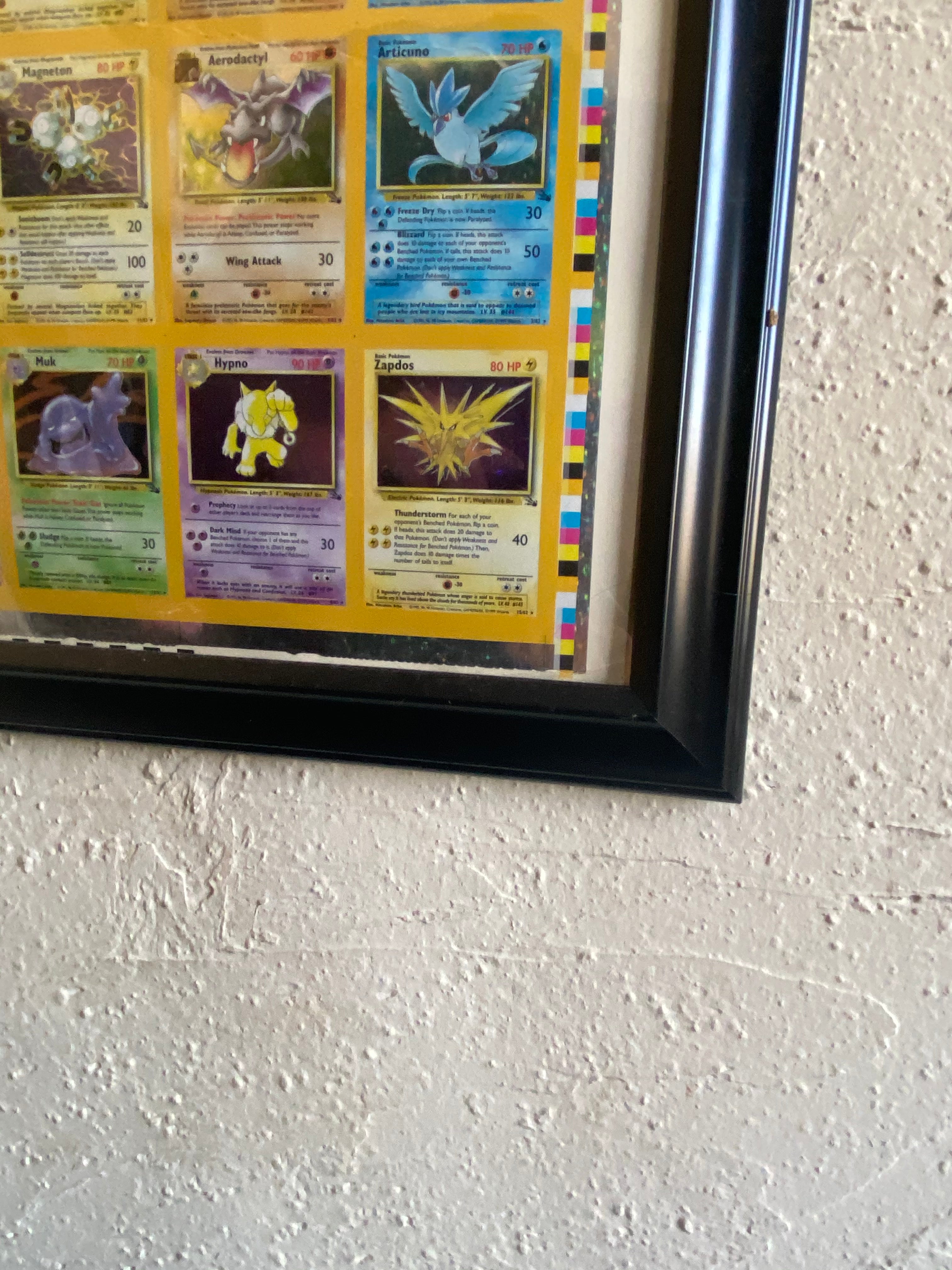 Pokemon Fossil Holo Rare Uncut Sheet 1 of 99 (110 Cards) Wizards of the Coast Kay Bee Toys FRAMED