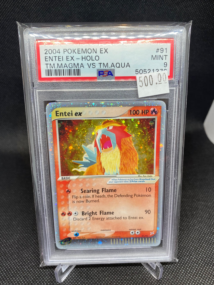 PSA 9 MINT Entei ex 91/95 - Team Magma Vs. Team Aqua 2004