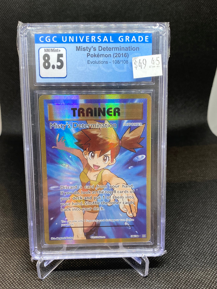 CGC 8.5 NM/MINT+ Misty's Determination 108/108 - XY Evolutions 2016