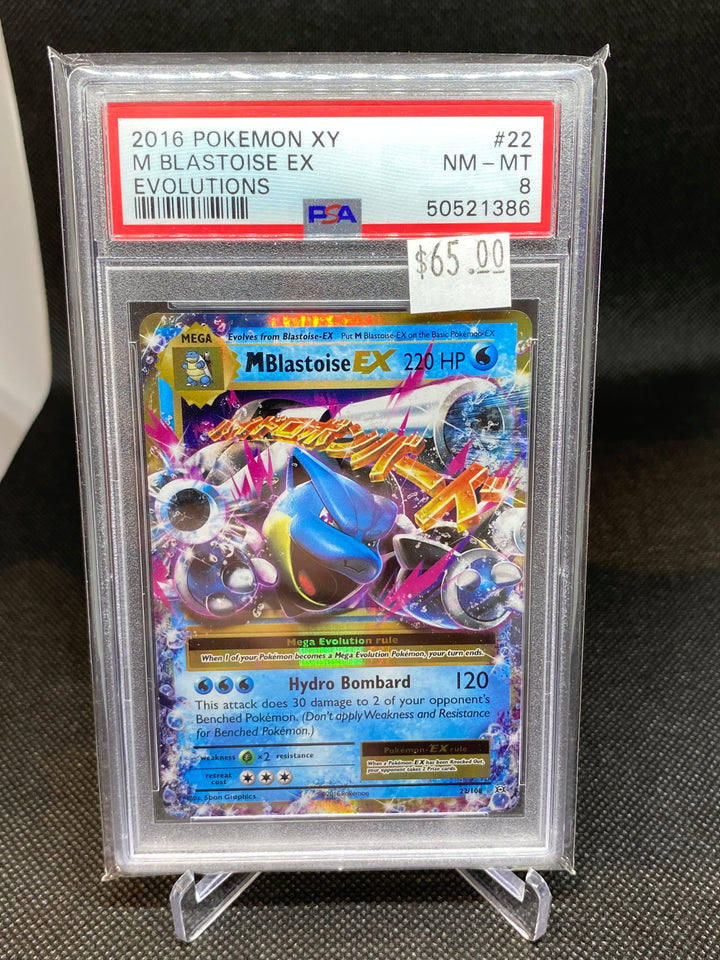 PSA 8 NM-MT M Blastoise EX 22/108 - XY Evolutions 2016