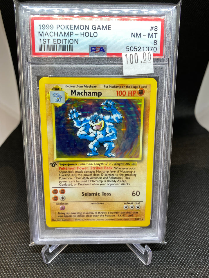 PSA 8 NM-MT (1st Edition) Machamp 8/102 - Base Set Theme Deck Exclusive 1999